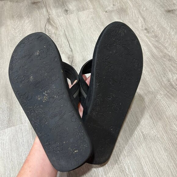 Tommy Bahama Men’s Black Logo Beach Taheeti Flip-Flops Size 12 - Picture 5 of 5